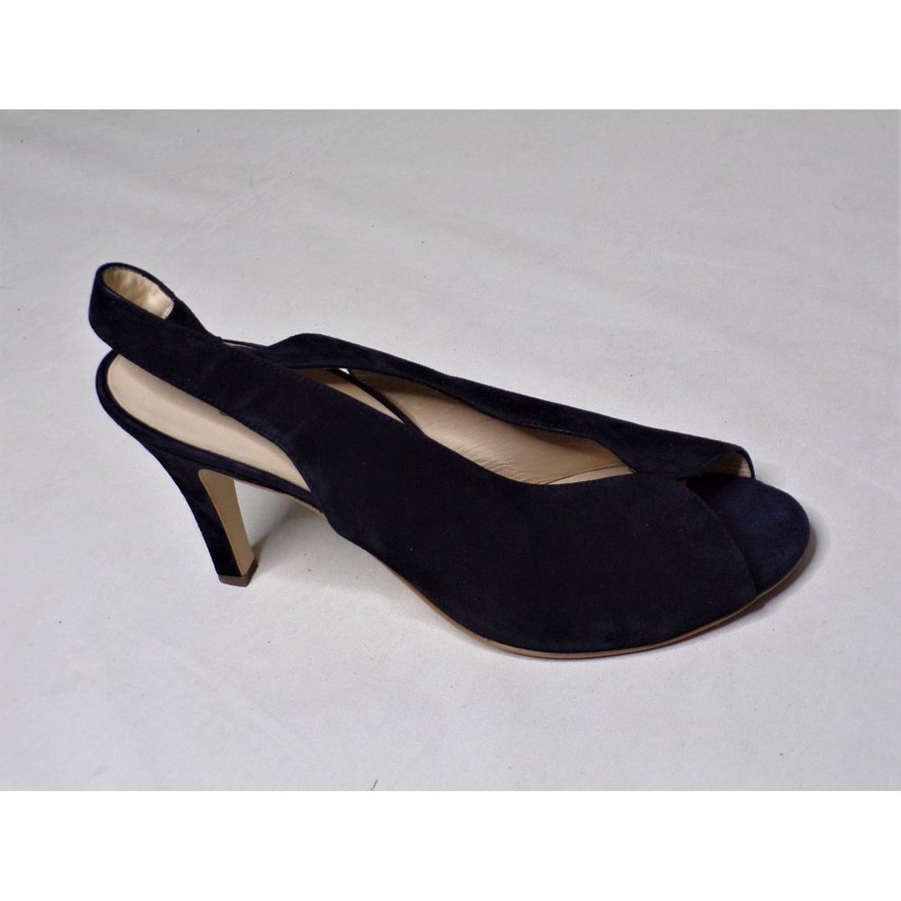 🆕 PAUL GREEN Avanti Peep Toe Slingback Pump Shoes Suede Black 9.5 - Picture 8 of 9